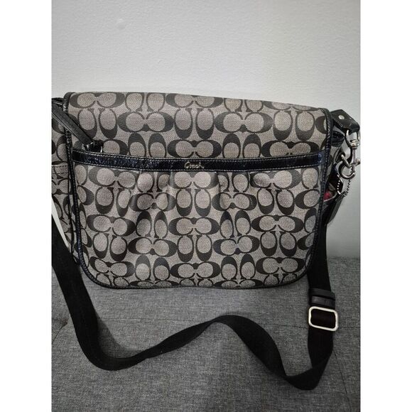 Coach Signature Coated Canvas Diaper Bag/Laptop Bag - Picture 1 of 10